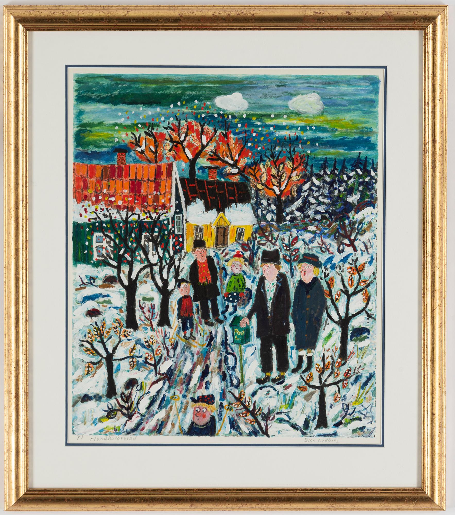 Sven Lidberg, coloured lithograph, signed PT.
