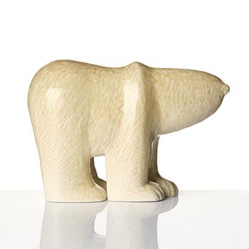 Lisa Larson, figurines 2 pcs, stoneware, polar bear from the Skansen series, and Pelle from Larson's children.