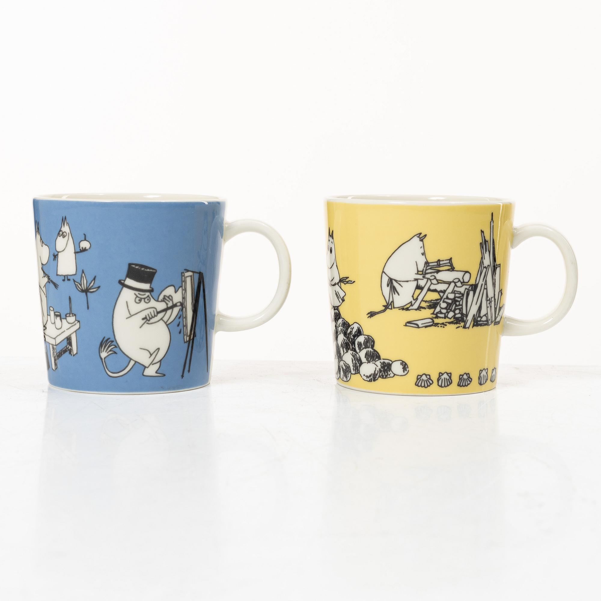 Arabia, two Moomin mugs, Finland, 1990-96.