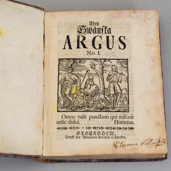BOK, [Olof von Dalin:] Then swänska Argus, Stockholm 1732-34.