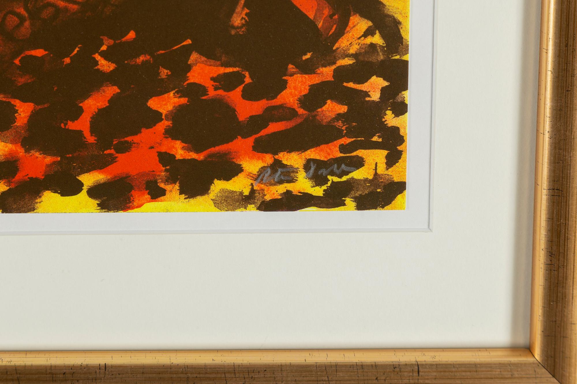 Peter Dahl, lithograph in colors, signed.