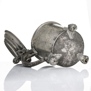 A pewter tankard by G. Östling, Vimmerby 1777.