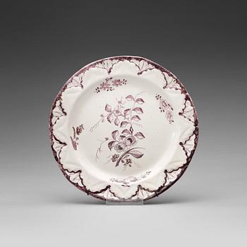 1374. A Schleswig-Holstein faience dinner plate, 18th Century.