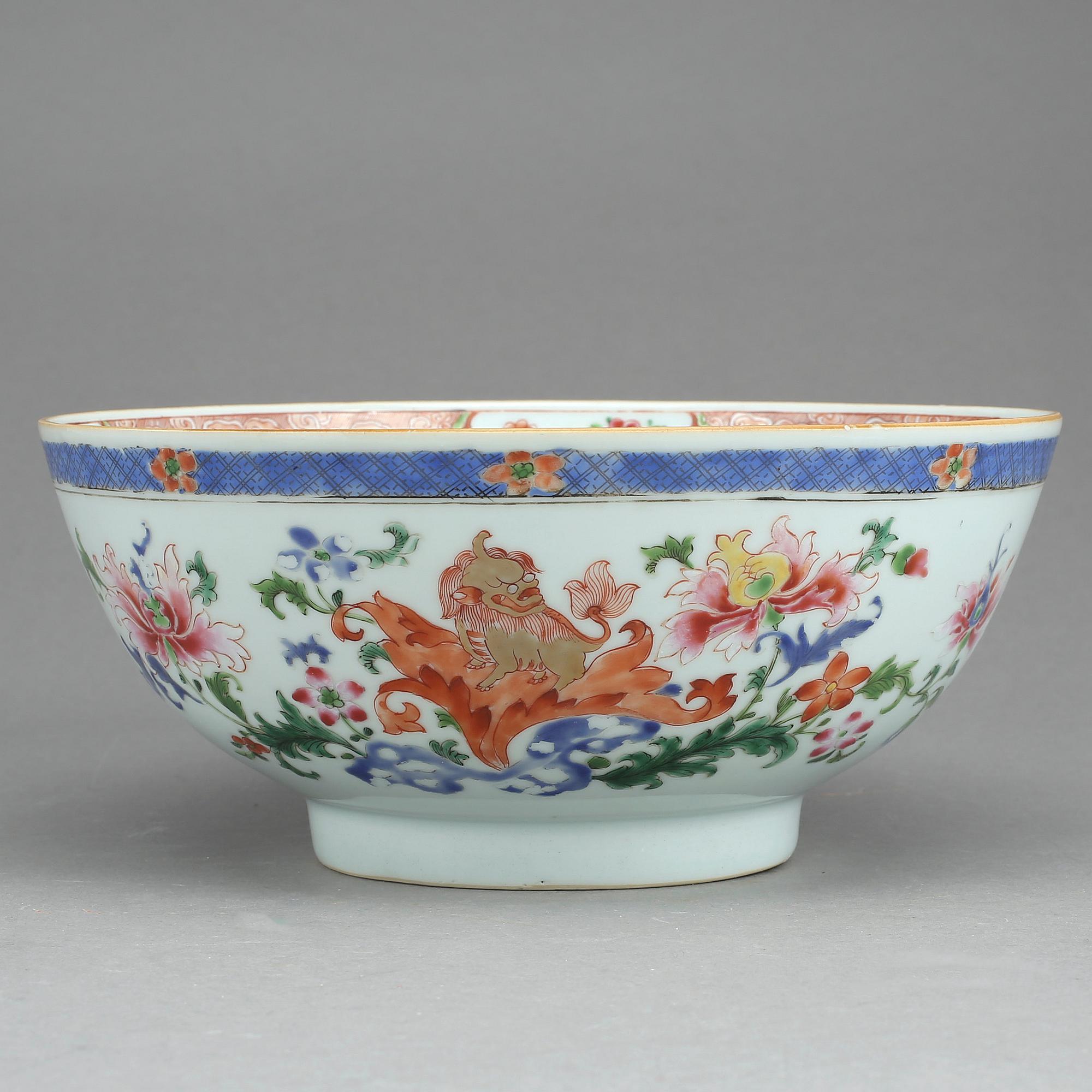 BÅLSKÅL, porslin, Qingdynastin, Qianlong (1736-1735).