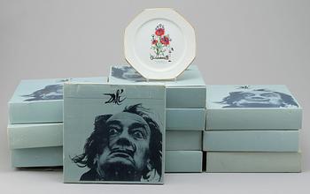 TALLRIKAR 12 st, porslin, Salvador Dali för Royal Copenhagen, 1981.