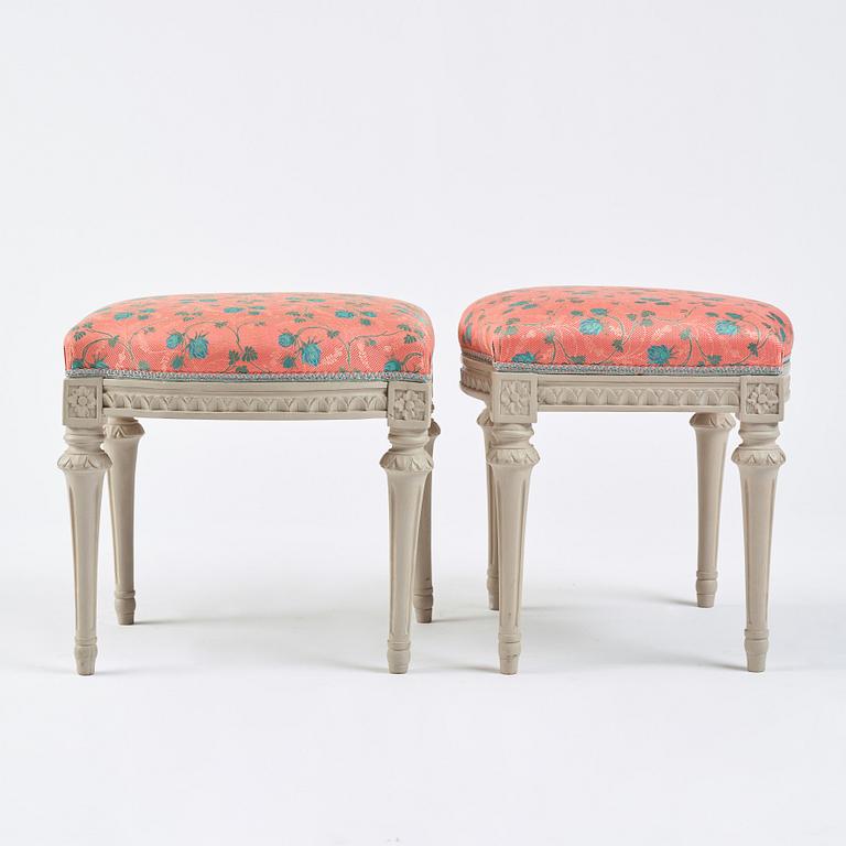 A pair of Gustavian stools.