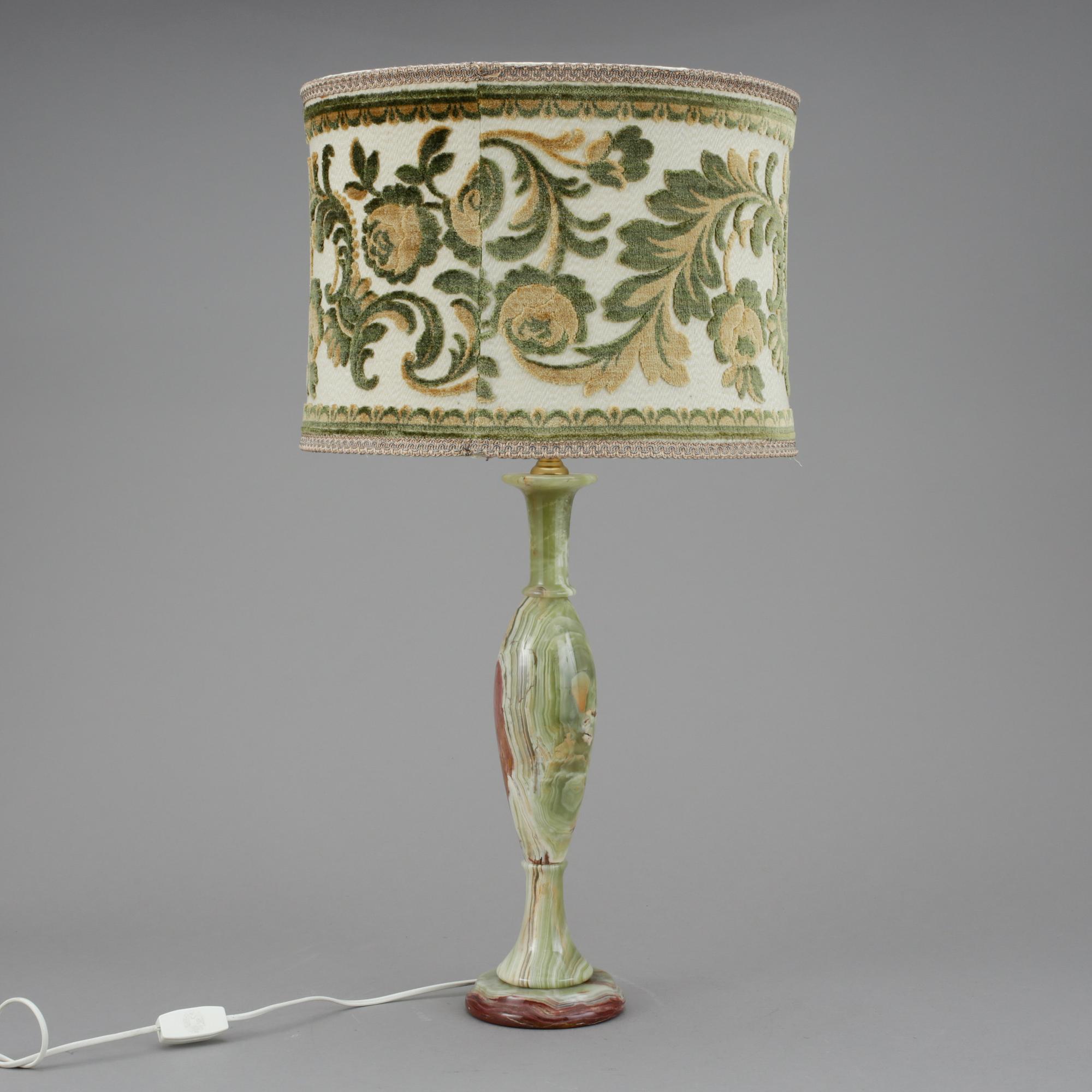 BORDSLAMPA, onyx, enligt uppgift Italien, 1900-tal.