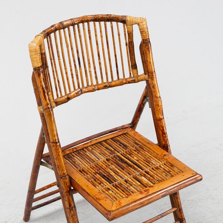 Fällstol, fläckig bambu. Kina, sen Qing dynasti, omkring 1900.