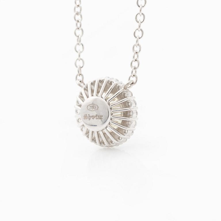 Necklace 18K white gold with brilliant-cut diamonds, accompanying report IGI.