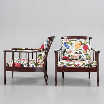 FÅTÖLJER, ett par, "Skrindan", Kerstin Hörlin-Holmqvist, OPE, 1900-talets andra hälft.