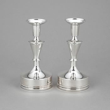 LJUSSTAKAR, ett par, silver, MGAB, Uppsala, 1973.