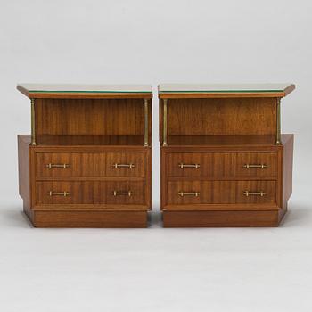 A pair of bed side tables, 1960s-70s.