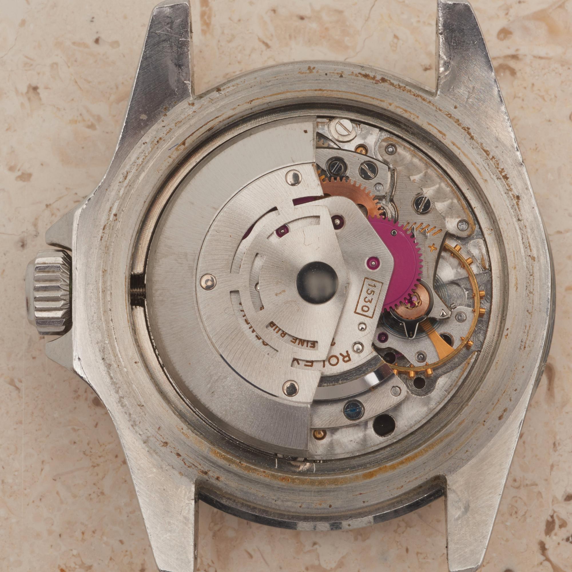 ROLEX, Oyster Perpetual, Submariner (200m=660ft), "Upper-underline, gilt, meter first, pointed crown guards",