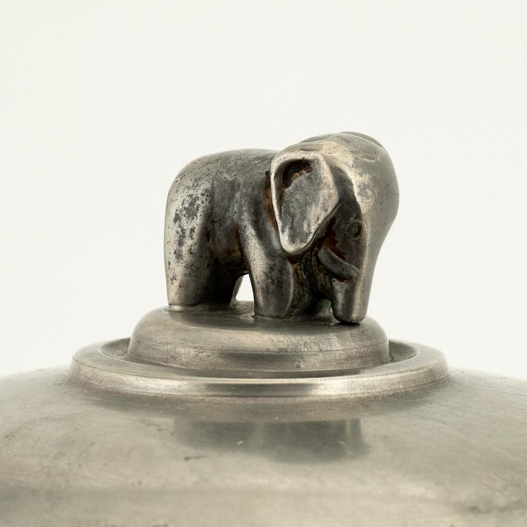 Sylvia Stave, skål med lock, sannolikt CG Hallberg, Stockholm, 1900-talets mitt, ostämplad.
