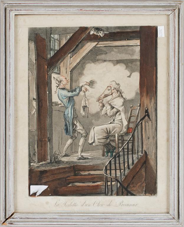 FÄRGGRAVYRER, 3 st, 1800-tal.