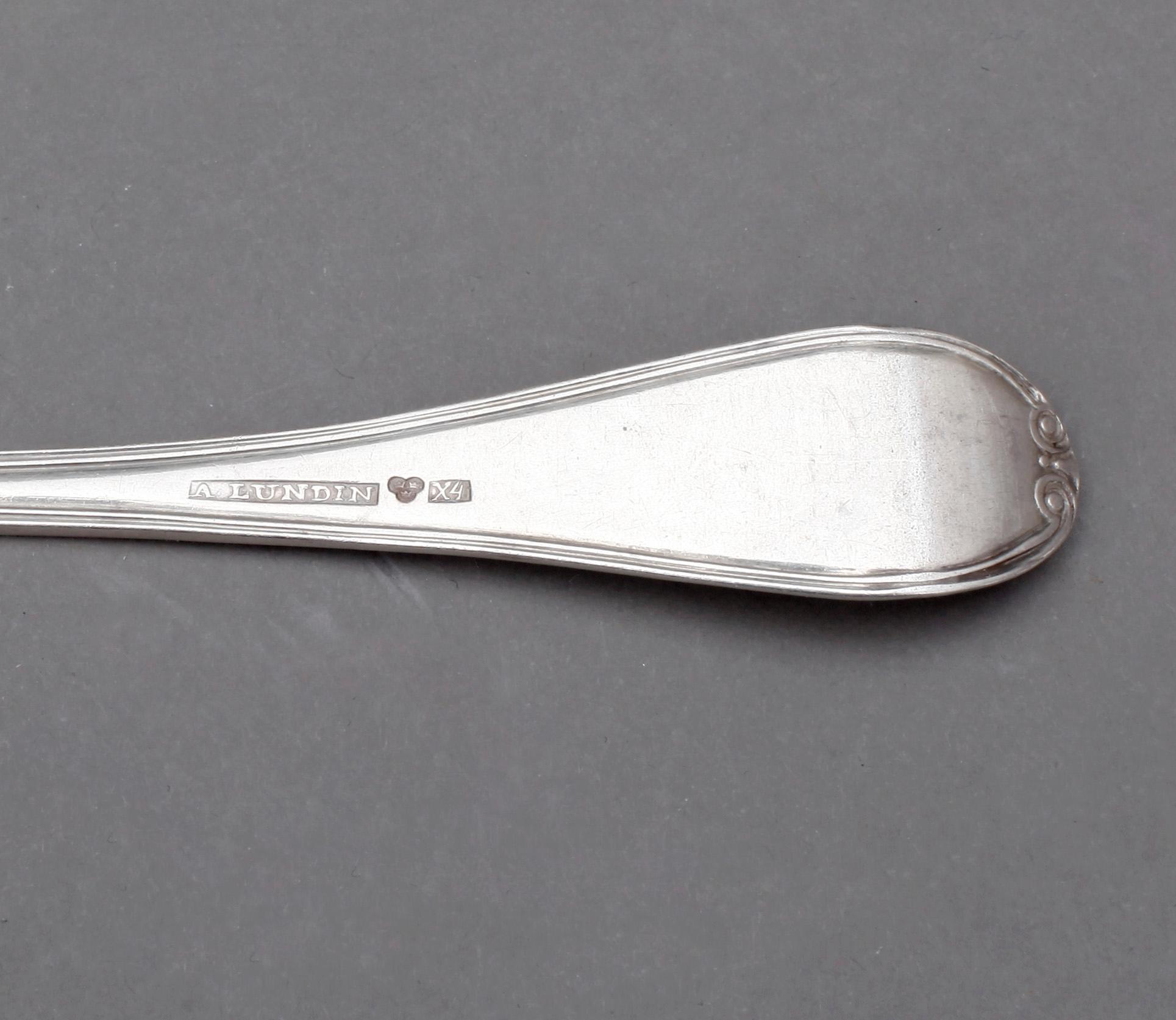 BESTICKSERVISDELAR, 37+1 st, silver, bland annat Adolf Zethelius, Stockholm, 1813. Vikt ca 1892g.