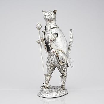 Bordsdekoration/flaskhållare, silver, tyska fantasistämplar, 1800-tal.