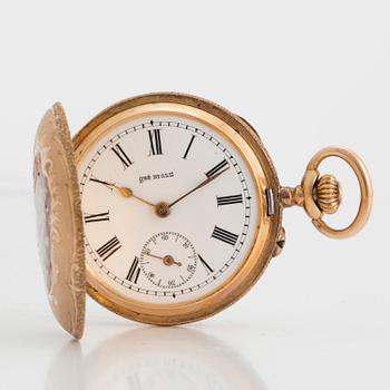 DAMFICKUR, 14K guld och emalj, Ryssland.