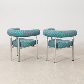 Johannes Foersom & Peter Hiort-Lorentzen, a pair of "Cobra" armchairs, Erik Jørgensen Furniture Factory, Denmark 1990s.