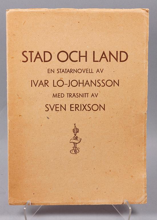 BOK MED TRÄSNITT, "Stad och land", Ivar Lo-Johansson och Sven Erixson. Numr 31/75 och sign.