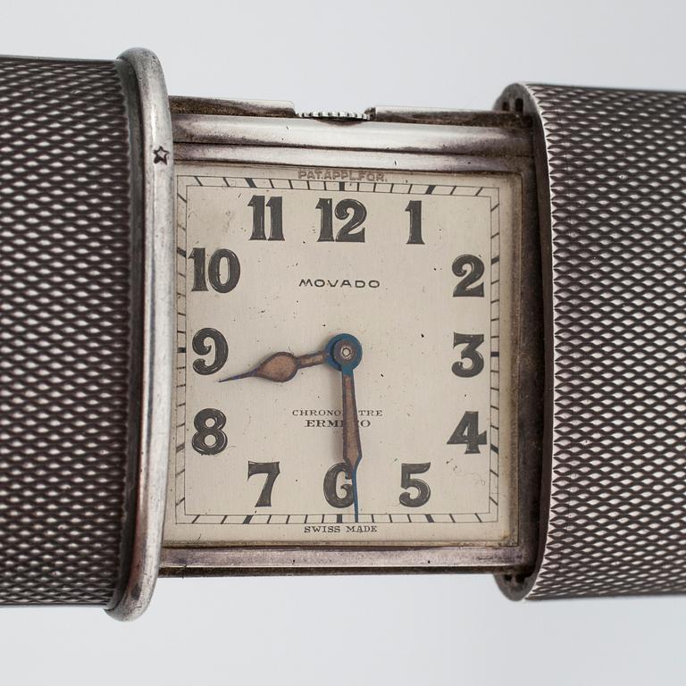 FICKUR, silver, Ermeto, Chronometre, nr. 1223800, Movado, Schweiz, ca 1930.