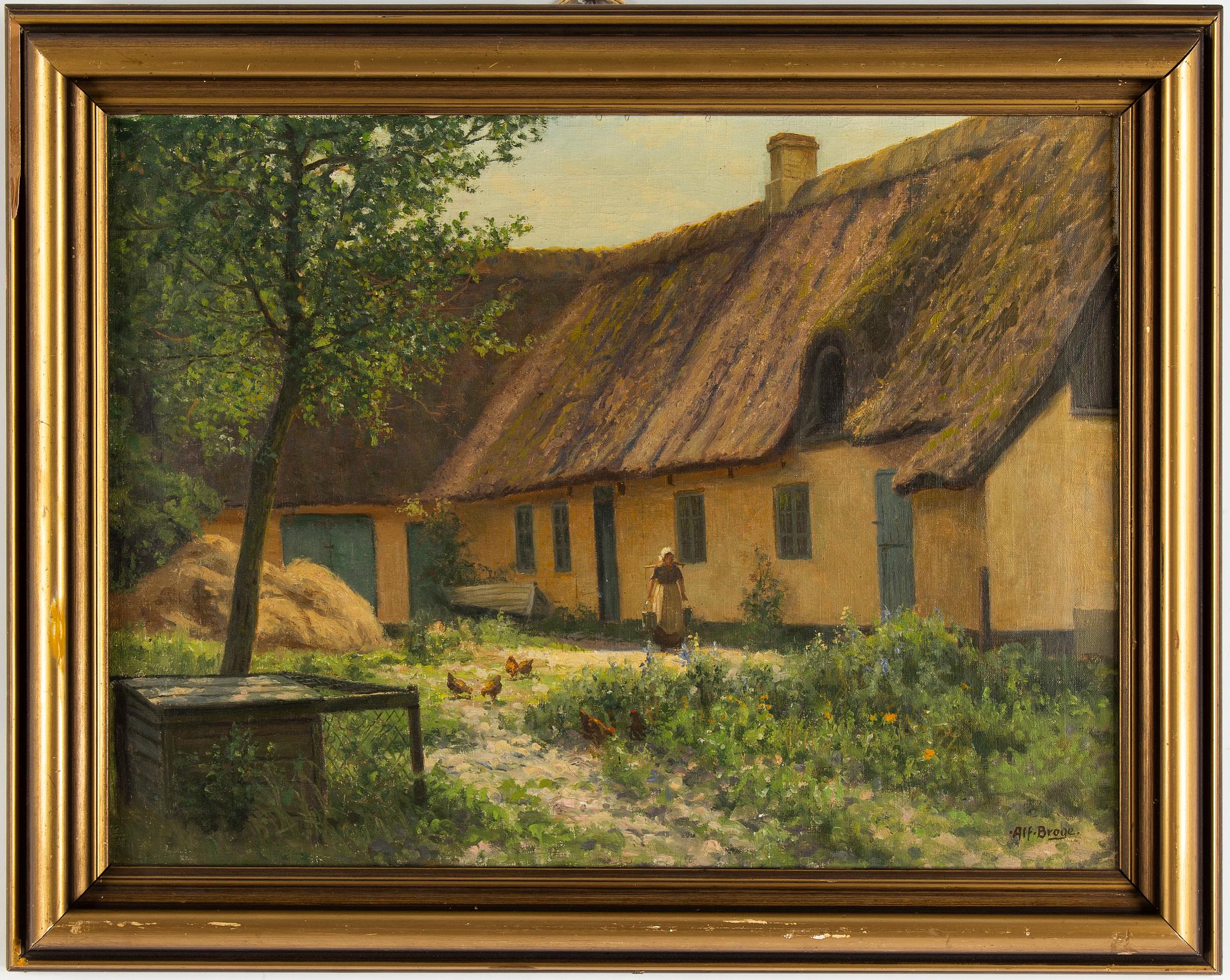 Alfred Broge, oil on canvas, signed.