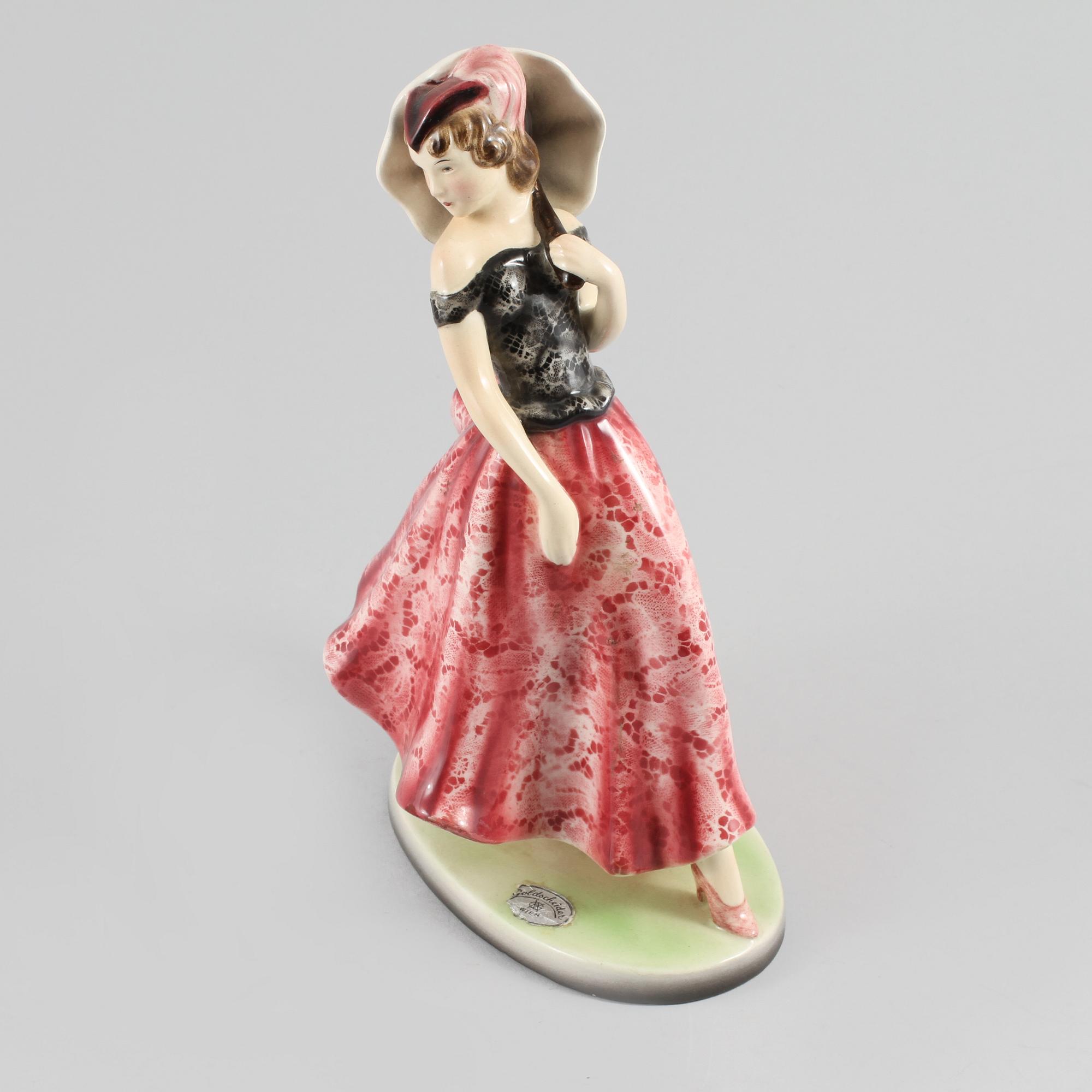 FIGURIN, flintgods, Goldscheider, Wien, Österrike, 1900-talets andra kvartal.