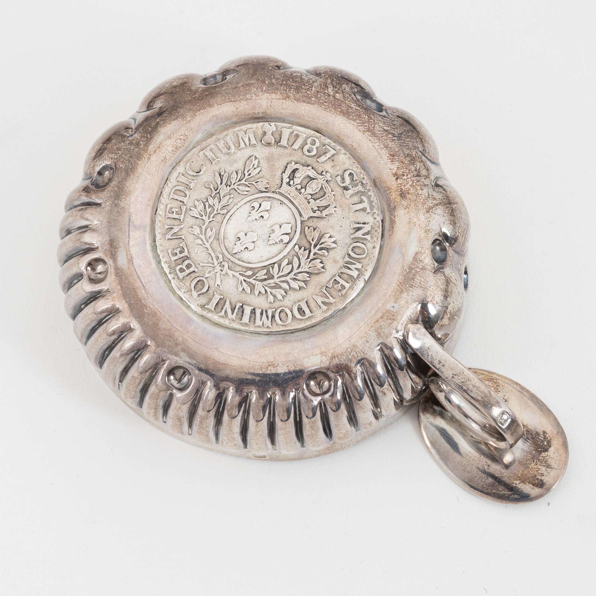 Six silver tastevin/wine tasting cups, including Gustave Keller, Paris, France, 19th/20th century.