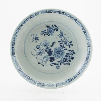 A Chinese blue and white Qianlong porcelain plate.