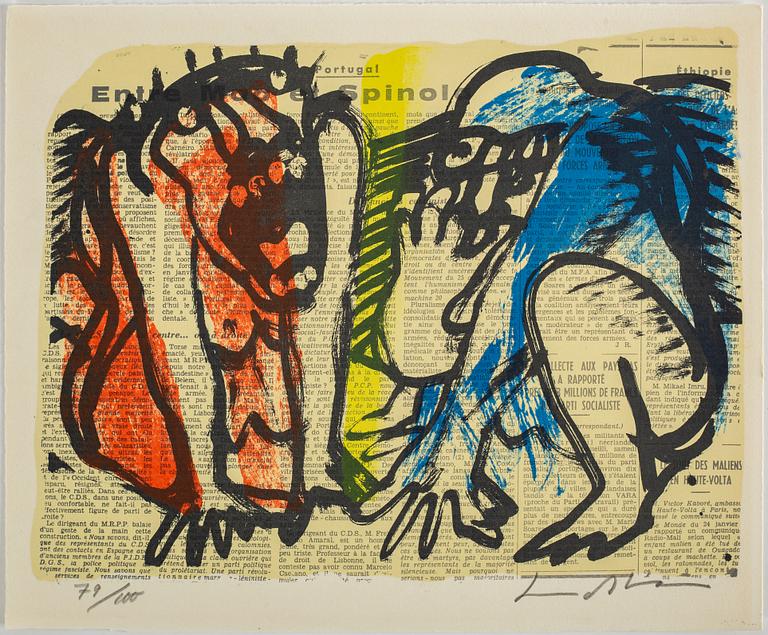 BENGT LINDSTRÖM, portfolio with 15 litographs in colour. Signed and numbered 79/100.