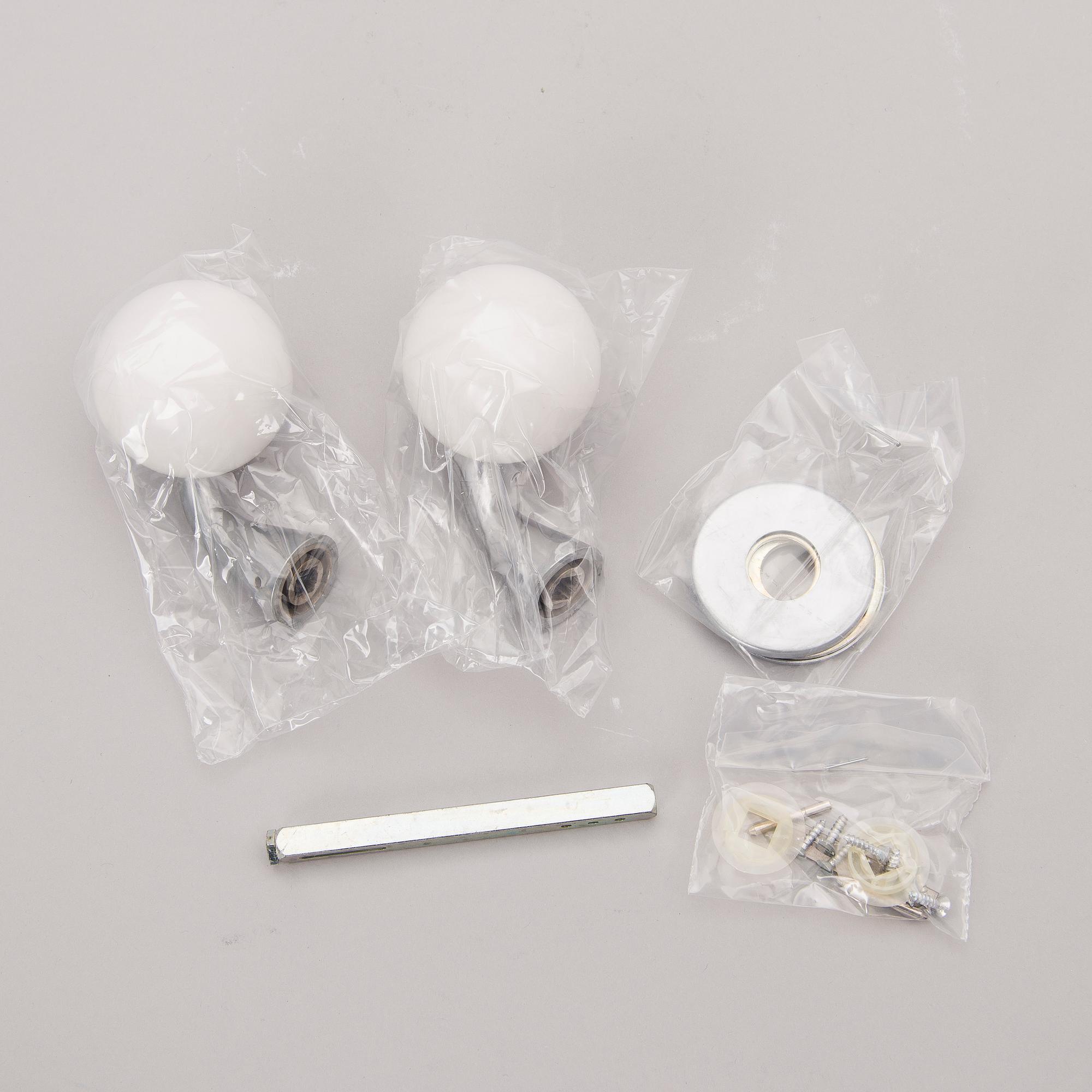 DOOR KNOBS, 6 pairs, manufactured by Primo Oy, Finland, 1960/1970s.