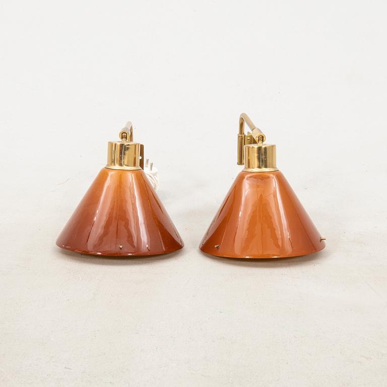 Wall lamps, a pair model 8182, Falkenbergs Belysning, second half of the 20th century.