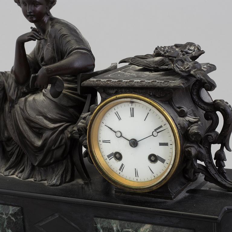 A 19th century mantle clock.