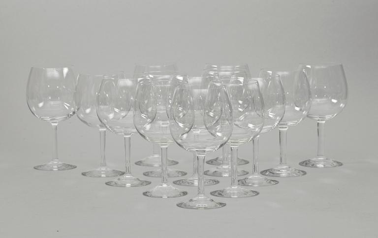 VINGLAS, 14 st, glas. Signe Persson Melin för Boda. 1900-tal.