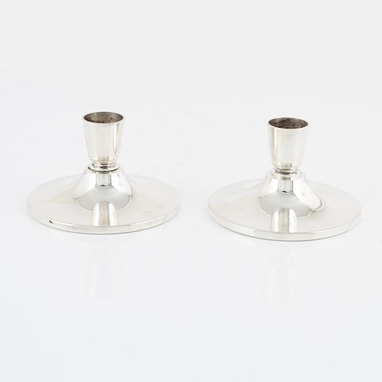 Atelier Borgila, a pair of sterling silver candlesticks, Stockholm 1963.
