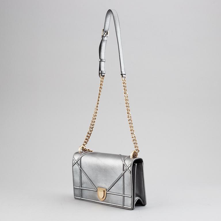 Christian Dior, a 'Diorama' metallic leather handbag.