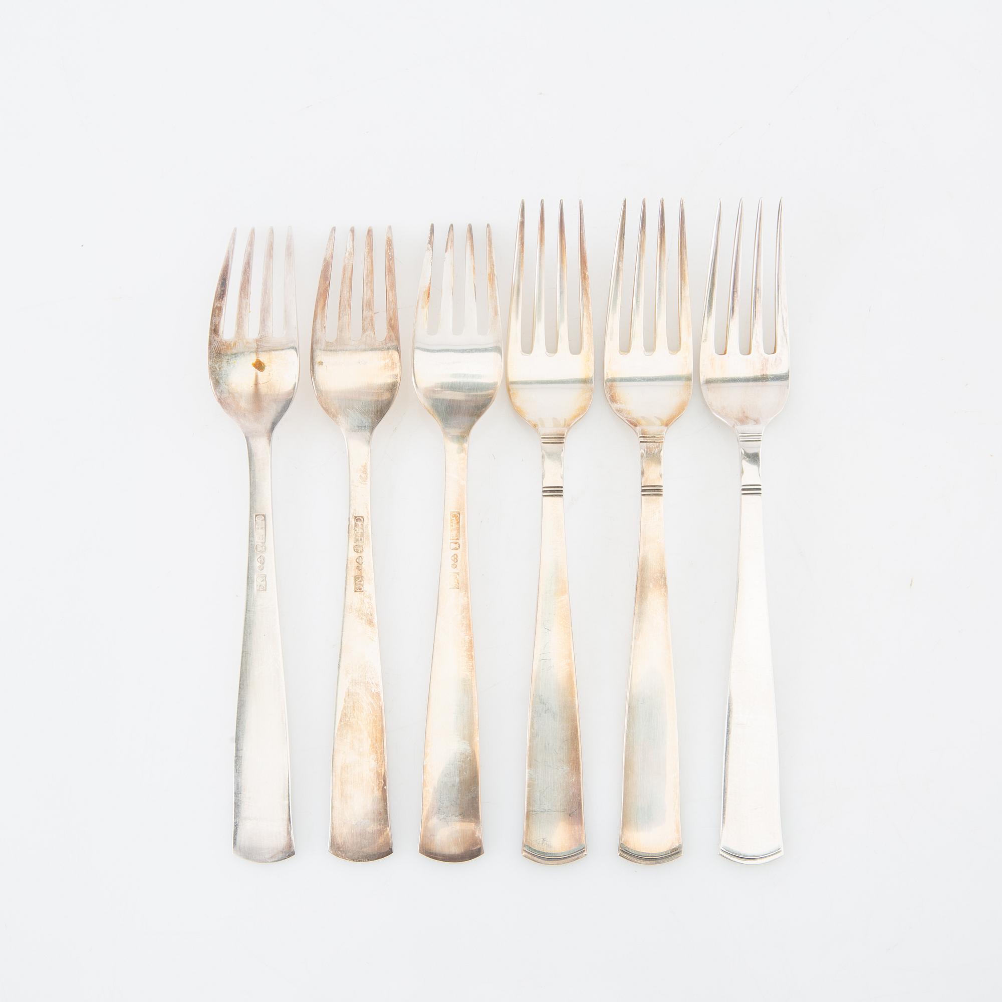 Jacob Ängman, bestick 18 dlr "Rosenholm" silver, GAB Stockholm 1959-1965.