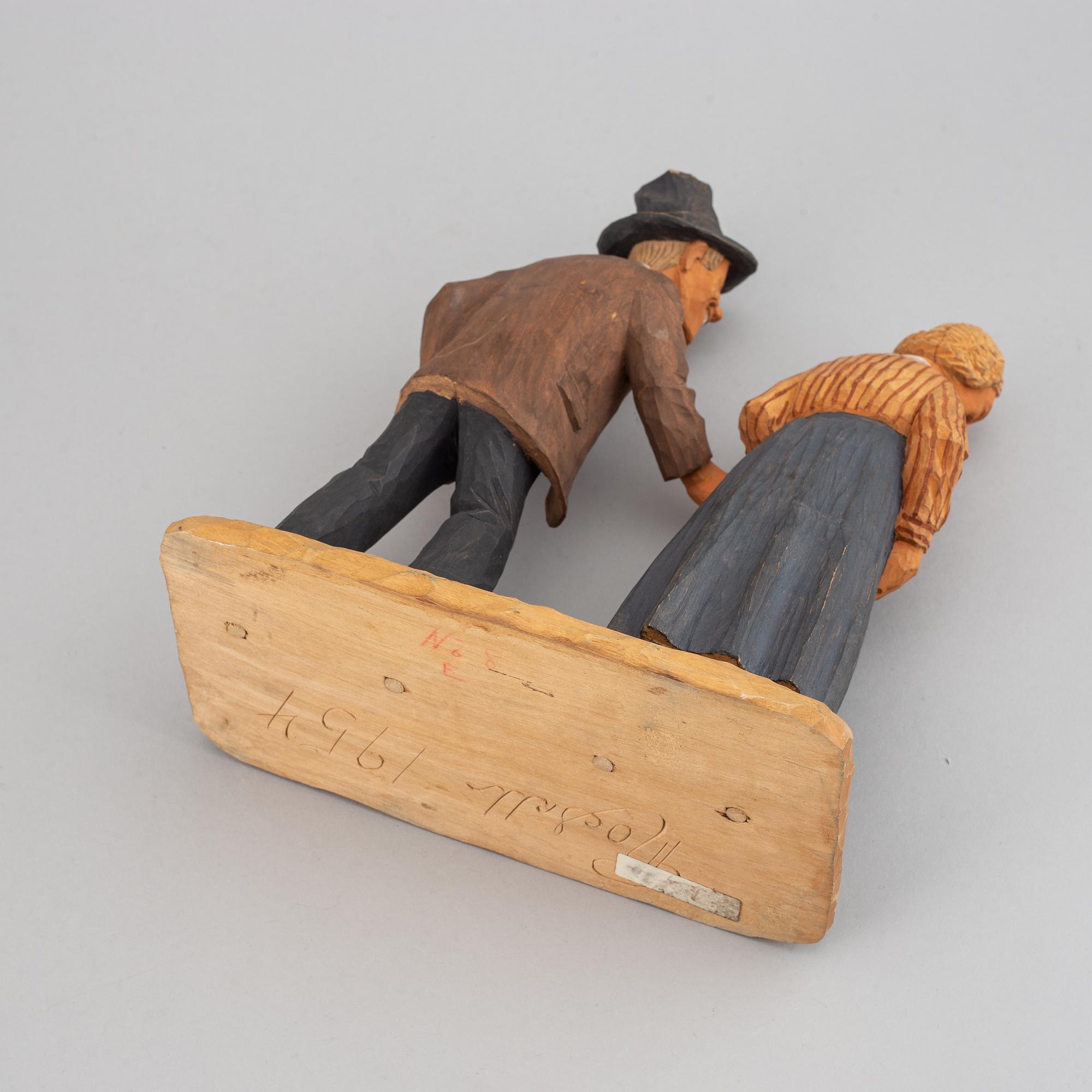 HERMAN ROSELL, sculpture, wood, signed and dated 1954.