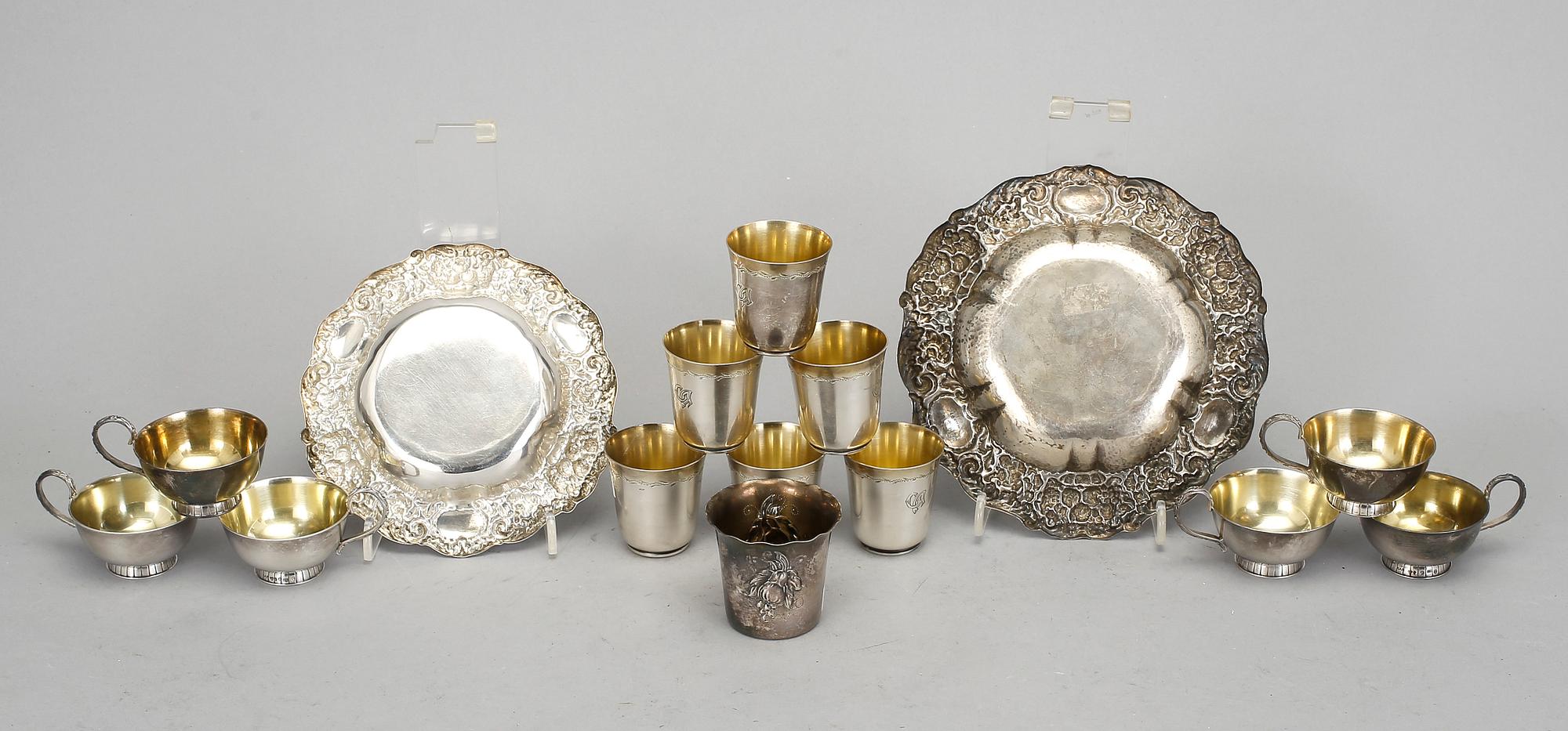 PARTI SILVER, 15 delar, 1900-tal. Tot vikt ca 618 g.