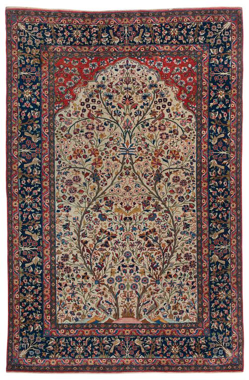 A RUG. A semi-antique Kashan, a so called Dabir. 206 x 137 cm.