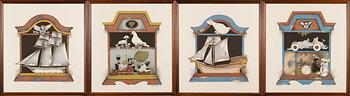RAIMO KANERVA, serigraphs, set of 4, signed, dated -79 and numbered.