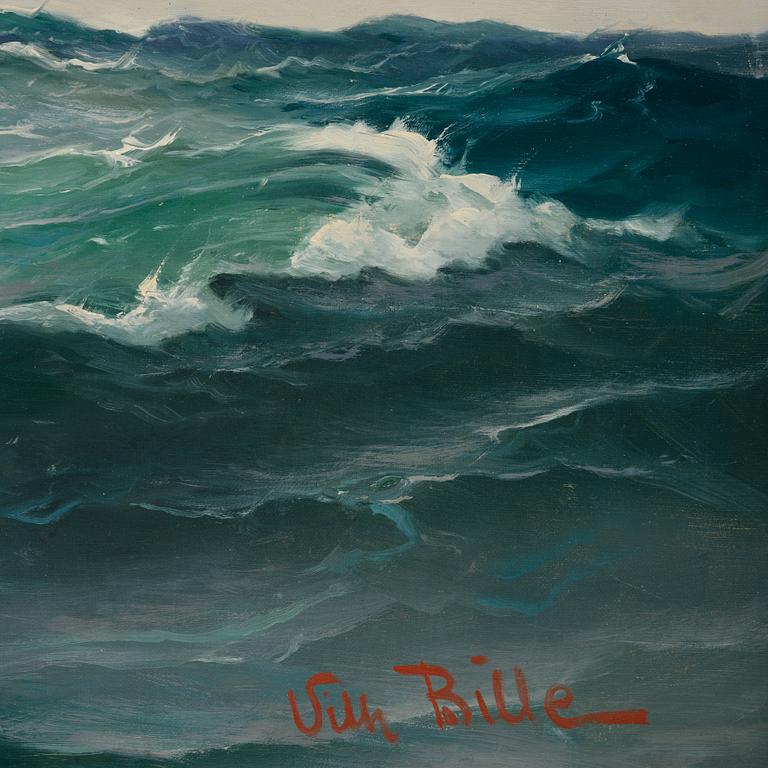 Vilhelm Victor Bille, Steamship sailing on a reach.