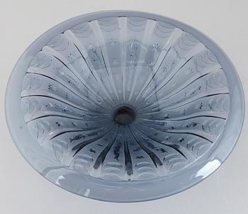 SKÅLFAT PÅ FOT, glas, Edvin Ollers, Elme Glasbruk, 1900-talets första hälft.