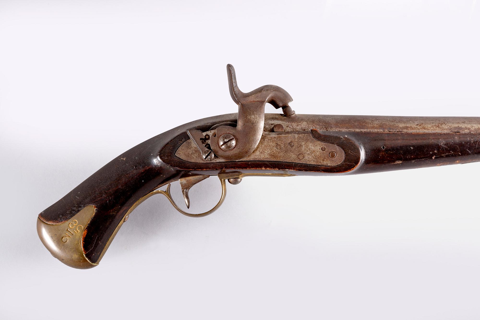 A Swedish cavalry percussion pistol, 1820-1849 pattern.