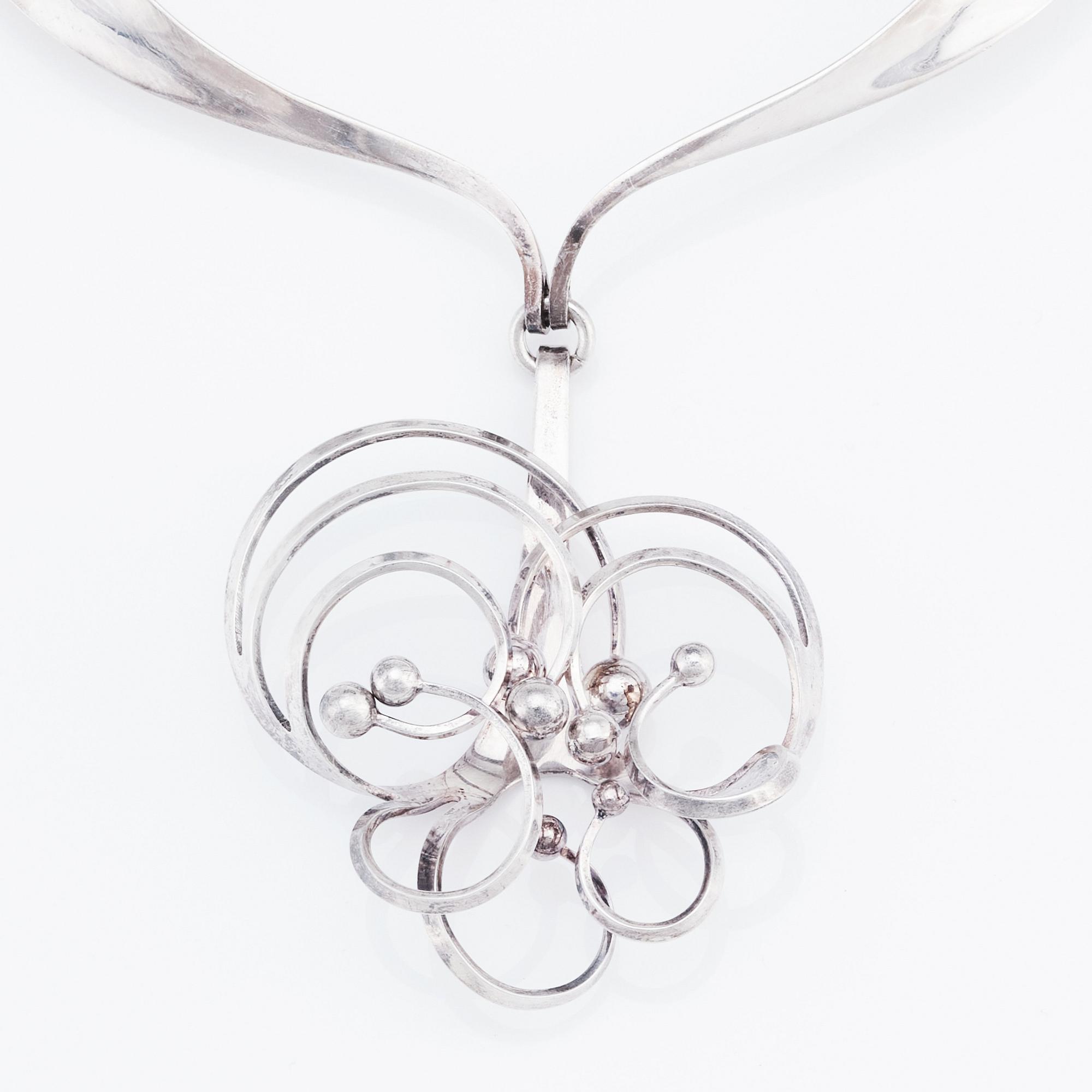 Theresia Hvorslev, a sterling silver necklace with pendant, Lidköping 1975.