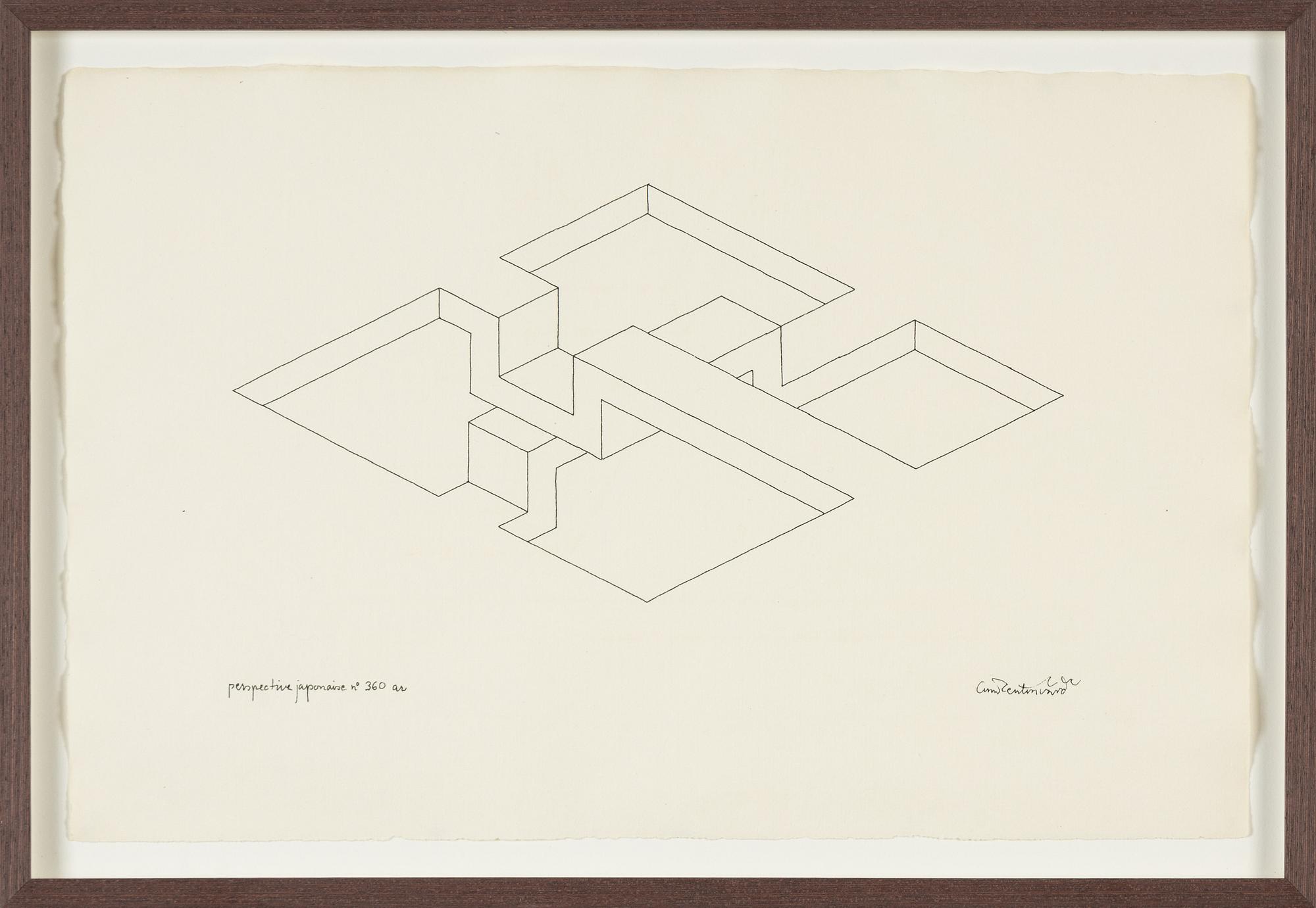 Oscar Reutersvärd, indian ink on paper, signed.