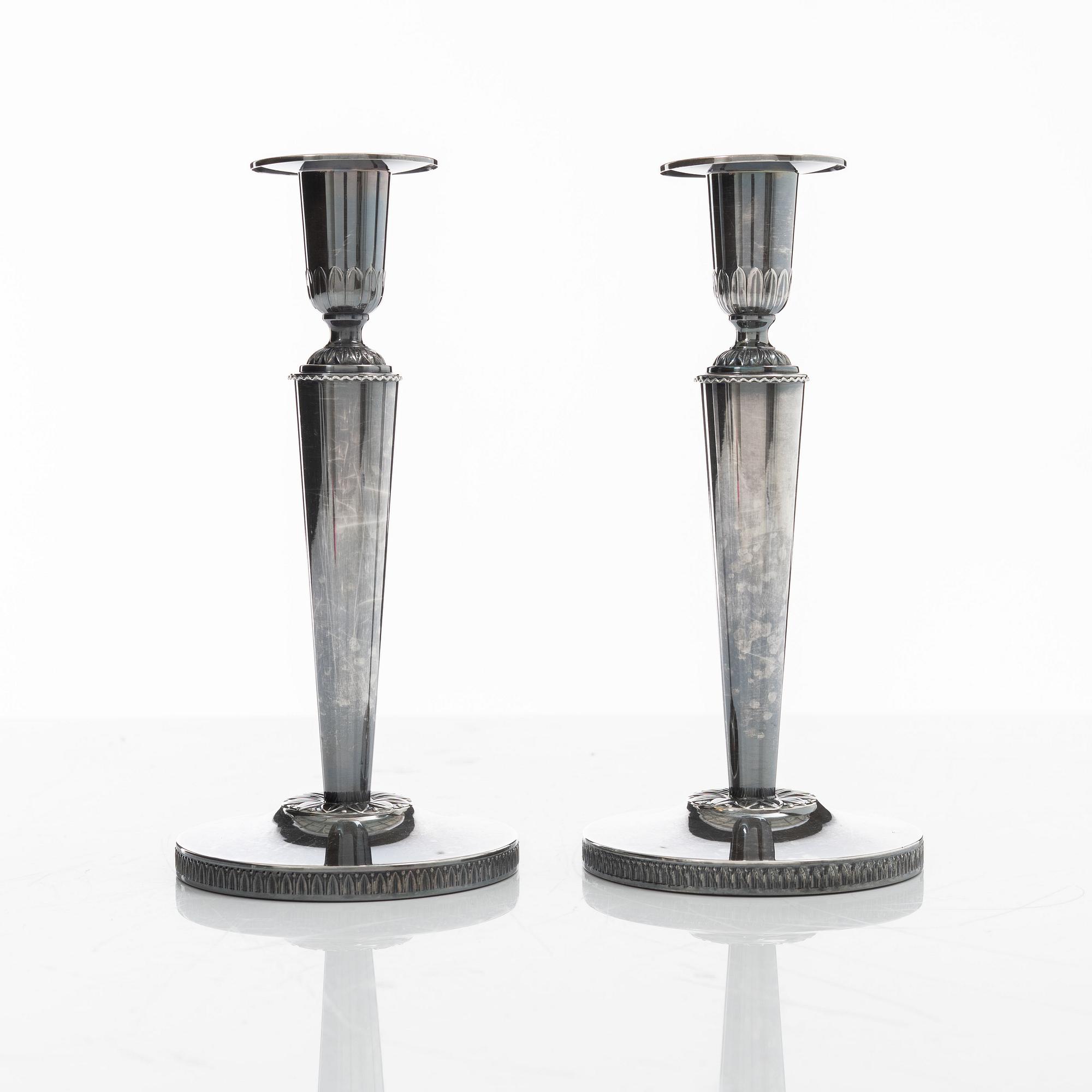 Ceson, ljusstakar, ett par, silver, Stockholm 1971.