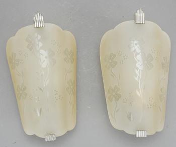 VÄGGLAMPOR, art deco, 1930/40-tal.
