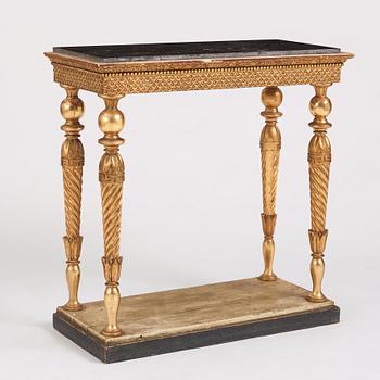 A late Gustavian console table, Stockholm, early 19th century.