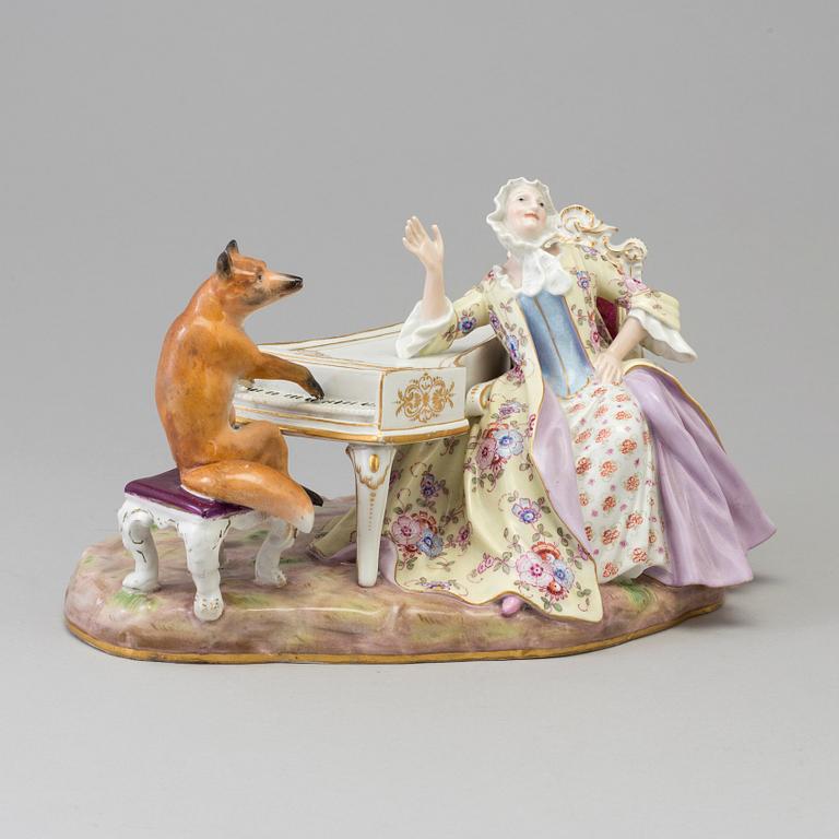 A Meissen figure group, late 19th Century. Not first quality.